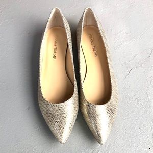 Ivanka Trump Silver Snakeskin Flats
